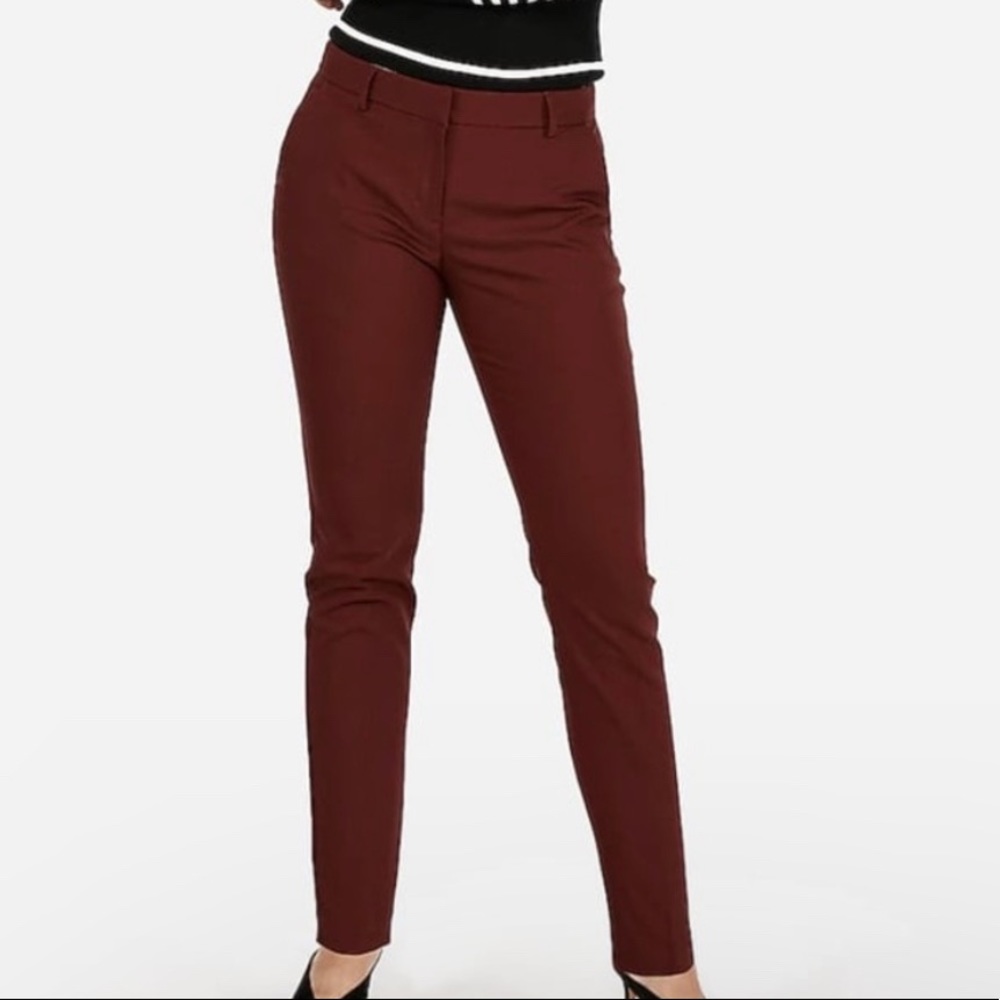 New Express columnist skinny mid rise business pants long